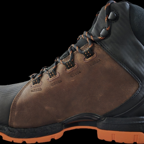 HYTEST Black and Brown Rugged Lace-Up Boots with Non-Slip Sole - Picture 4 of 6